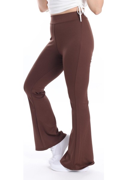 Koyu Kahverengi Fitilli Ispanyol Paça Tayt