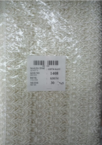 Dantel Polyester Güpür Bant Krem 30 Metre En 3 cm ON-1408-KR fiyatları