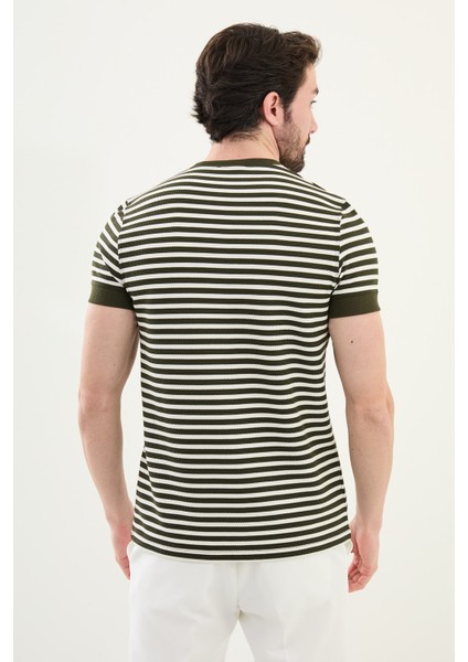 Penye Çizgili Bisiklet Yaka modelleri