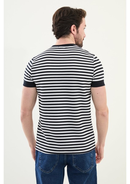 Penye Çizgili Bisiklet Yaka modelleri