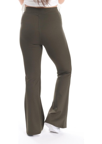 Açık Kahverengi Fitilli Ispanyol Paça Tayt modelleri