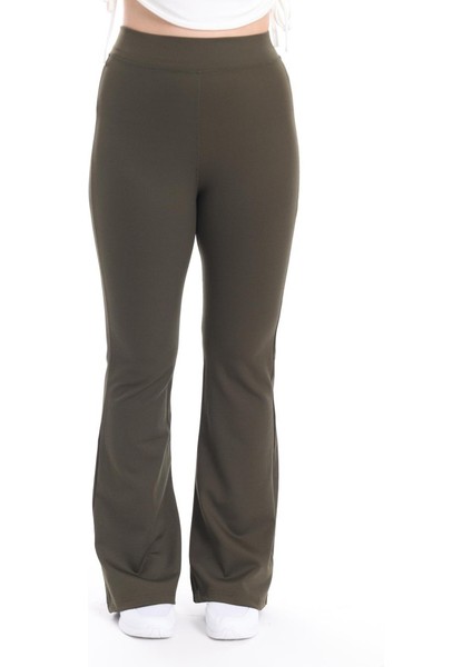 Açık Kahverengi Fitilli Ispanyol Paça Tayt indirimleri