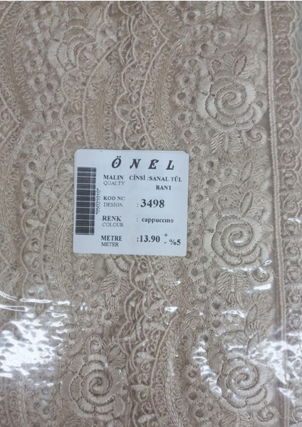 Dantel Polyester Sanal Tül Bant Cappucino 13,90 Metre En 6 cm ON-3498-C fiyatları