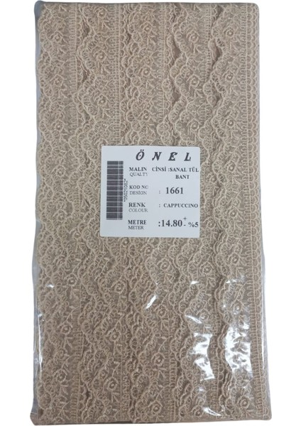 Dantel Polyester Sanal Tül Bant Cappucino 14,80 Metre En 6 cm ON-1661-C fiyatları