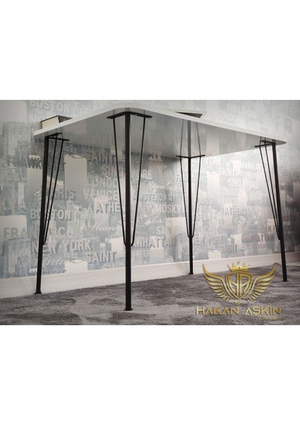 Metal Siyah Ayaklı 70X110 cm White Eclipse Çalışma Masası 2024