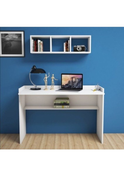 Tamamı Mdf Üst Kitaplıklı Çalışma Ofis Masa