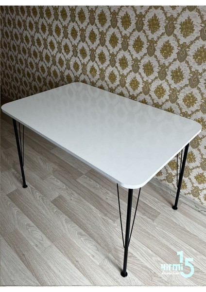 Metal Siyah Ayaklı 70X110 cm White Eclipse Çalışma Masası- Beyaz Masa -Mutfak Masası fırsatları