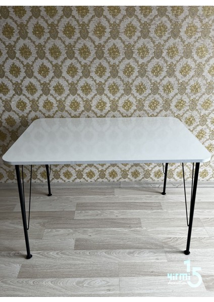 Metal Siyah Ayaklı 70X110 cm White Eclipse Çalışma Masası- Beyaz Masa -Mutfak Masası indirimleri