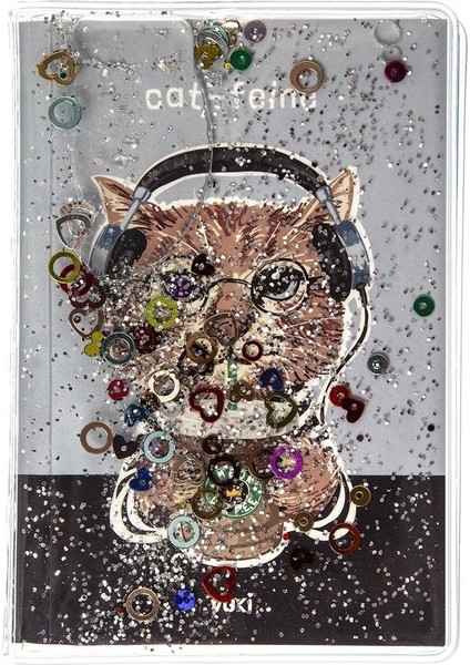 Simli ve Sulu Kapaklı Renkli Sayfalı Desenli Mini Defter