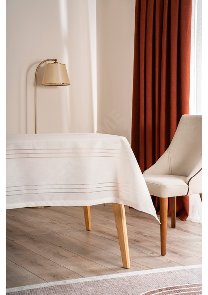 Zer-I Sofra 12 Kişilik Yemek Seti Krem Renk 26 Parça 1 Adet 160 x 220 cm Masaörtüsü 1 Runner 12 Peçete