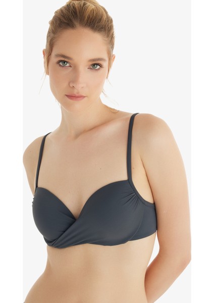 Kadın Push-Up Bikini Üstü 10727 - Antrasit