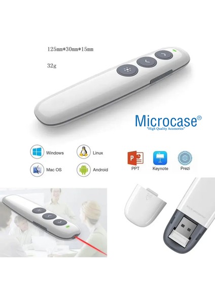 Şarjlı Kablosuz Lazerli Wireless Sunum Kumandası - AL4963