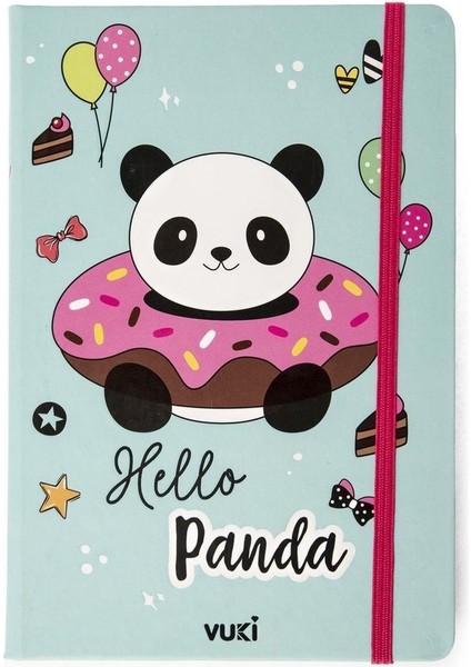 Desenli Sert Kapak Lastikli Defter A5