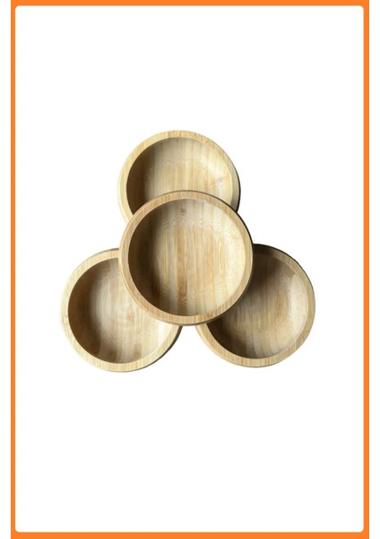Lüks Bambu Yuvarlak Çerezlik - 9 cm | 6 Adet