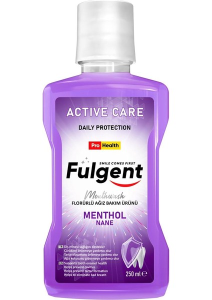 Mouthwash Alkolsüz Ağız Bakım Suyu -Mentol 250 ml