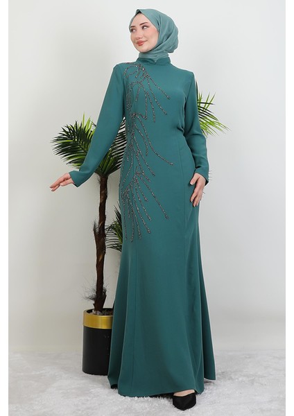 Hiranur Tesettür Elbise Lacivert