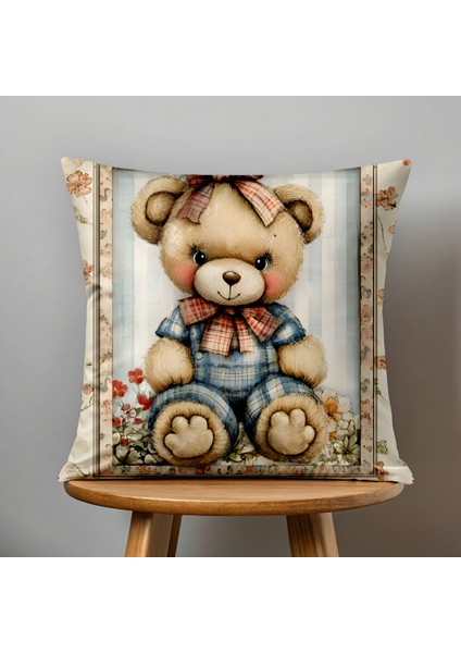 4'lü Çift Taraflı Dijital Baskı Kırlent Kılıfı - Çocuk Bebek Odası - Sevimli Hayvan Temalı indirimleri