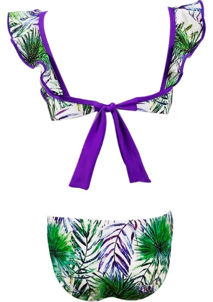 Tropikal Desenli Fırfırlı UV50 Kız Çocuk Bikini Takımı By Nessi Byrd modelleri
