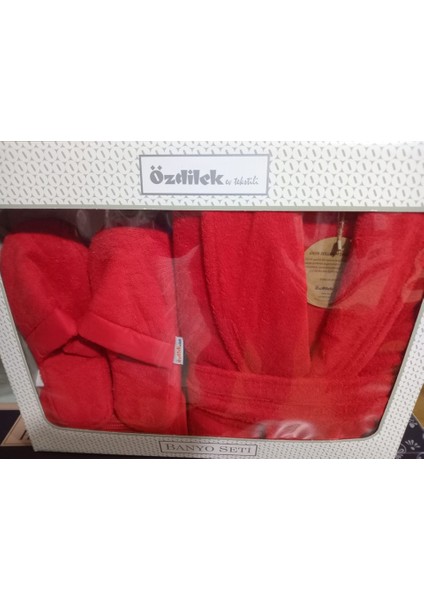 Colourist %100 Pamuk Kırmızı Banyo Seti (S-M)