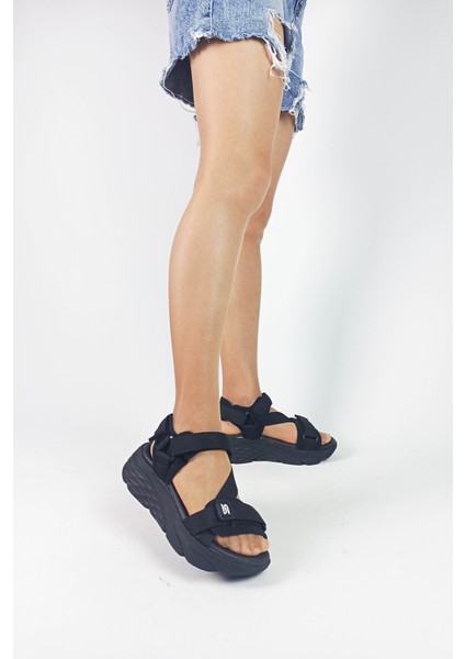 Siyah Renk Bantlı Düz Taban Günlük Kadın Spor Sandalet fiyatları