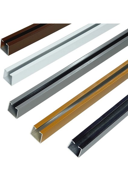 Antrasit 125 cm Ray Rustik Perde Askı Rayı Aluminyum Ray)