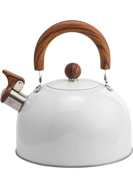 3l Düdüklü Kettle Su Isıtıcı Çaydanlık Paslanmaz Çelik Yüksek Islıklı Beyaz