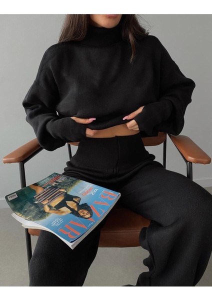 Balıkçı Yaka Parmak Geçirmeli Alt Üst Triko Takım indirimleri