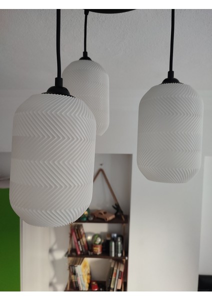 3D Design 3'lü Siyah Sarkıt Avize - 3 Başlıklı Avize Modern Bohem E27 Yatak Odası Salon Yemek Odası