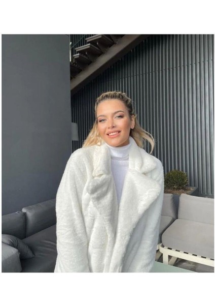 Peluş Ceket Yaka Peluş Kaban