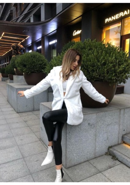 Peluş Kapşonlu Yumoş Kürk Kaban fiyatları