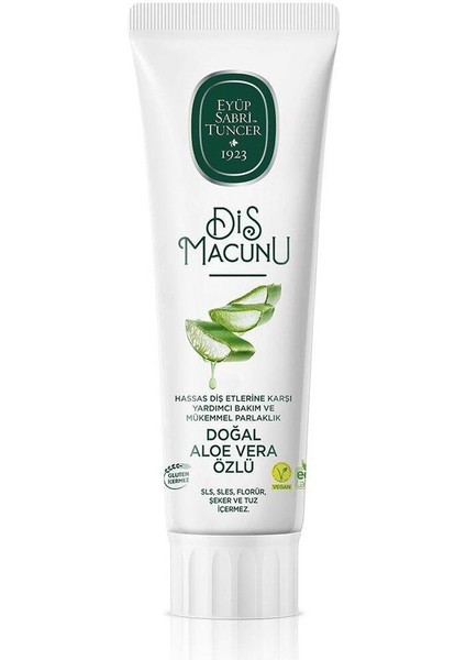 Doğal Aloe Vera Özlü Diş Macunu 90 ml