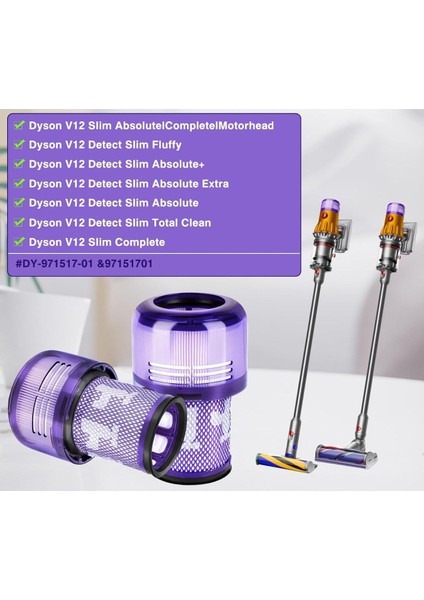 Dyson Uyumlu V12 Detect Dik Süpürge Hepa Filtre modelleri