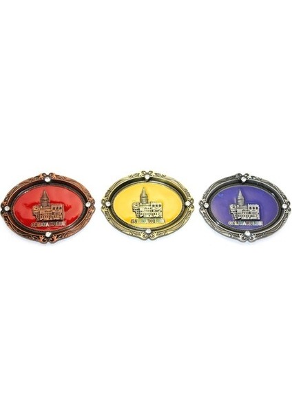 Istanbul Temalı Metal Magnet Galata Kulesi Kabartmalı