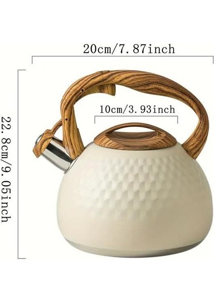Modern Tasarım Düdüklü Kettle 3l Paslanmaz Çelik Ergonomik Su Isıtıcı Çaydanlık Islıklı