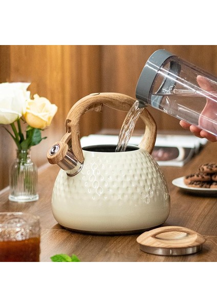 Modern Tasarım Düdüklü Kettle 3l Paslanmaz Çelik Ergonomik Su Isıtıcı Çaydanlık Islıklı