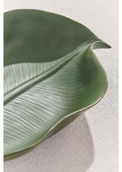 Leaf 2 Seramik Dekoratif Tabak M