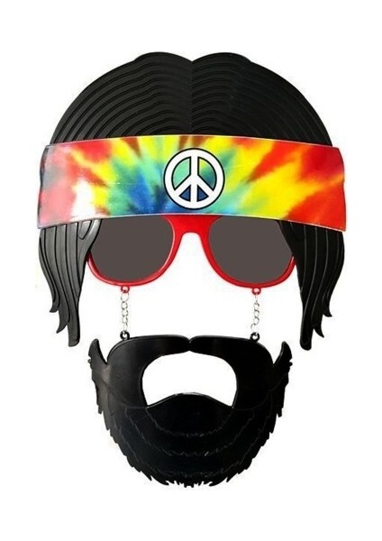 Siyah Saçlı Bandana Hippi Parti Gözlüğü fiyatları