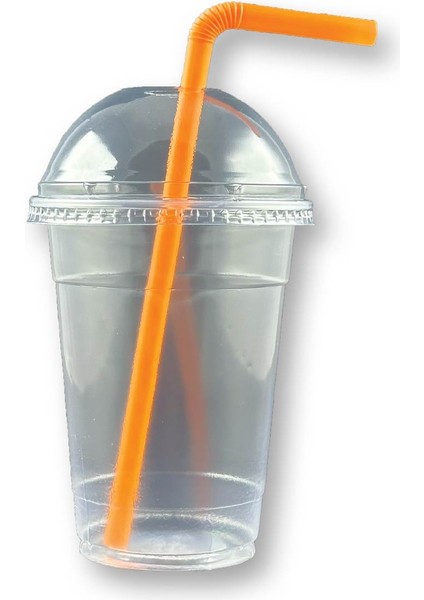 400 cc Pp Plastik Milkshake Limonata Bardağı Kapaklı