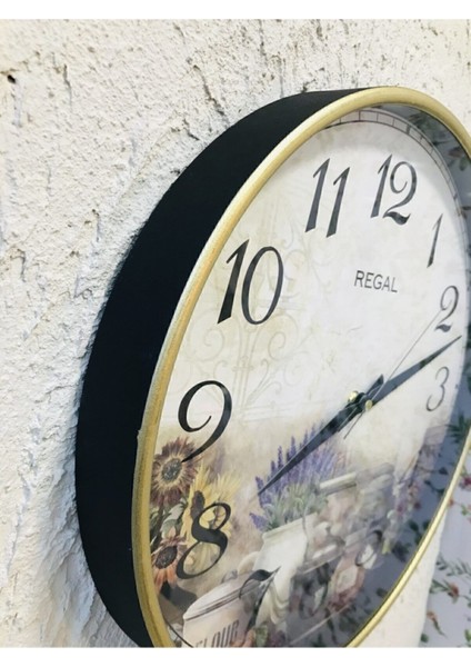 Vintage tarz kahverengi yuvarlak duvar saati, mutfak dekorunuza şıklık katacak. fiyatları