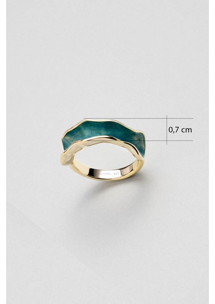 Derin Yeşil 18 Ayar Sarı Altın Kaplama Gümüş Yüzük fiyatları