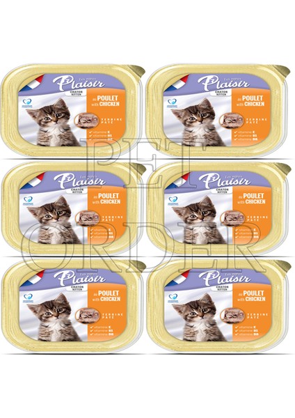 Kitten Tavuk Etli Pate Yavru Kedi Yaş Maması 100 gr 6 adet