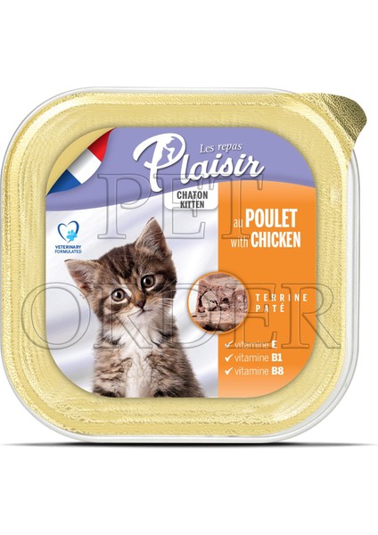 Kitten Tavuk Etli Pate Yavru Kedi Yaş Maması 100 gr 6 adet fiyatları