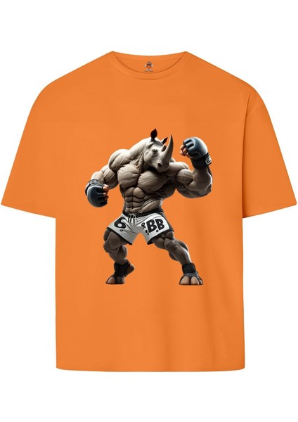 Boxerrhino Çift Iplik Dokumalı Rahat Kalıp PAMUK T-Shirt
