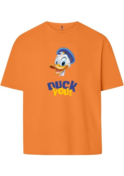 Duckyou Çift Iplik Dokumalı Rahat Kalıp PAMUK T-Shirt
