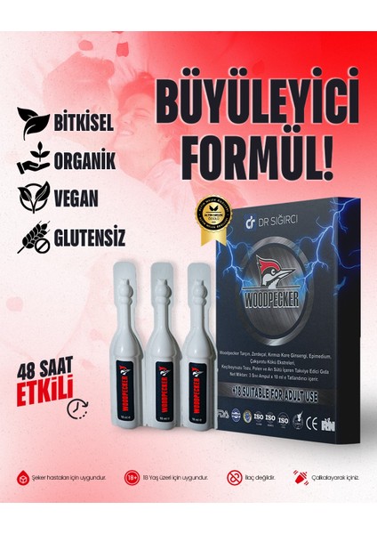 Dr Sığırcı -3'lü Erkek Performans ve Güç Arttırıcı Gıda Takviyesi - 48 Saat Etkili Formül -