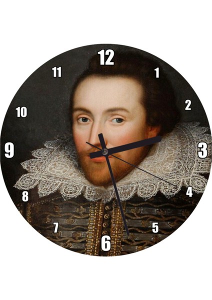 Şair Portresi Duvar Saati 50x50 cm, modern ve şık dekorasyon parçası