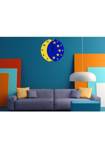 Renkli 30x30cm Modern Akrilik Dekoratif Duvar Saati