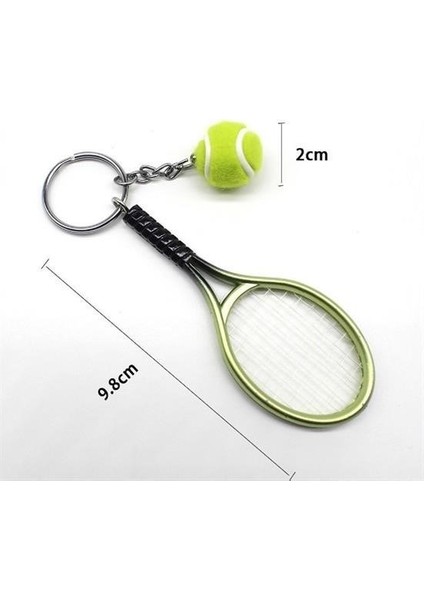 Aots® Gerçekçi Tenis Raketi Tasarımlı Şık Anahtarlık Kolye Çanta Süsü Tennis Keychain