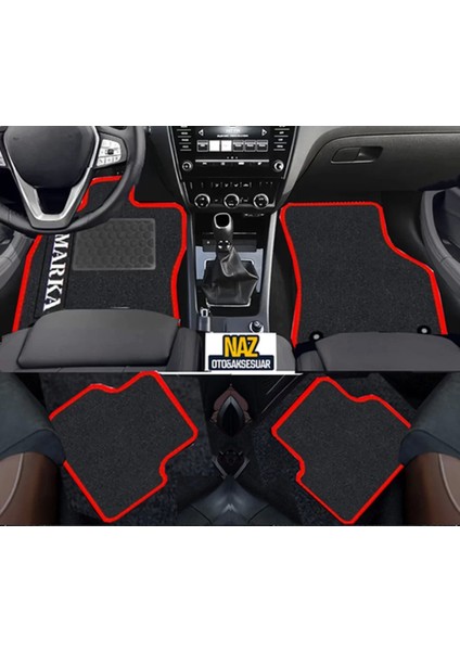 Volvo XC40 2018 Sonrası Siyah Halı Kırmızı Kenar Petek Topuk