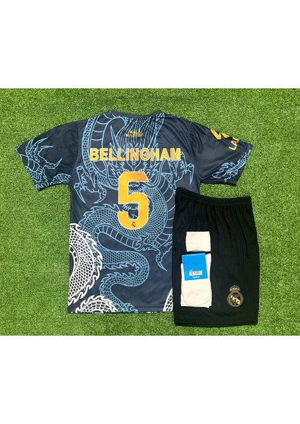 Dayıbalı Real Madrid 2024/24 Sezonu Dragon Desenli Jude Beliingham Konsept Çocuk Forması 4'lü Set fiyatları